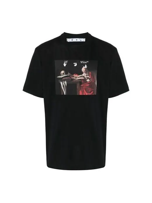 Футболка Off-White Caravaggio Short-Sleeve Over Tee 'Black/Red' — изображение 1 из 4, черный