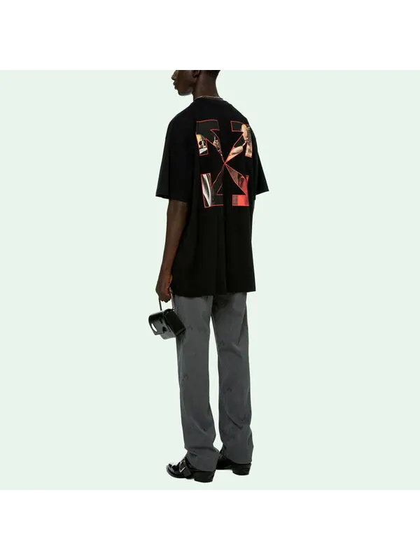 Футболка Off-White Caravaggio Short-Sleeve Over Tee 'Black/Red' — изображение 3 из 4, черный