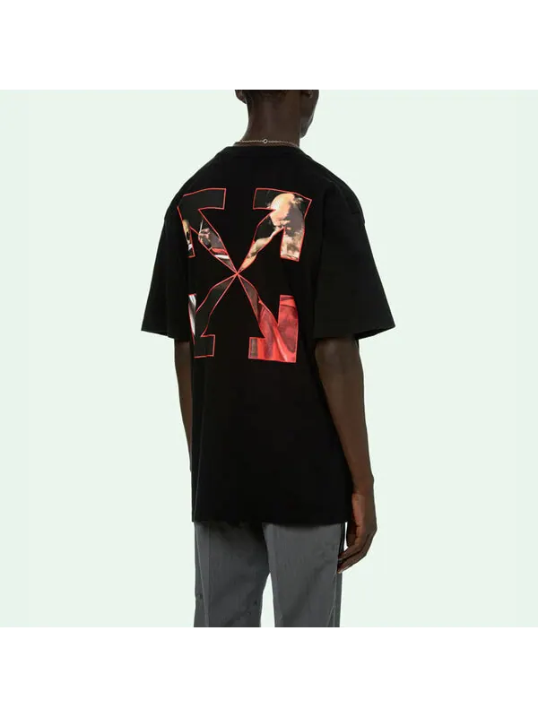 Футболка Off-White Caravaggio Short-Sleeve Over Tee 'Black/Red' — изображение 4 из 4, черный