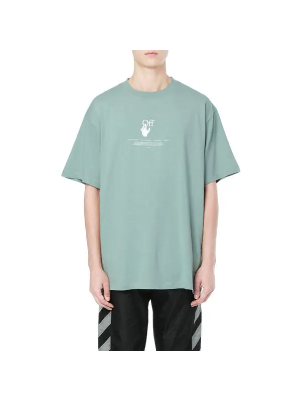 Футболка logo t-shirt 'green' Off-White — изображение 2 из 4, светлый зеленый