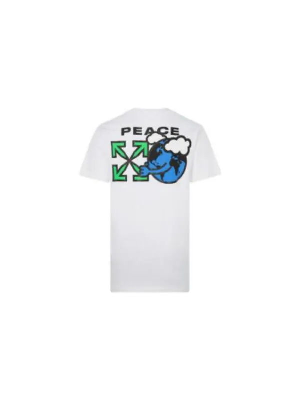 Футболка peace worldwide over tee 'white/green' Off-White — изображение 2 из 4, белый