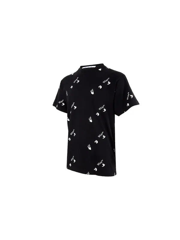 Футболка OFF-WHITE Logo Printing Short Sleeve Loose Fit Black — изображение 3 из 4, черный