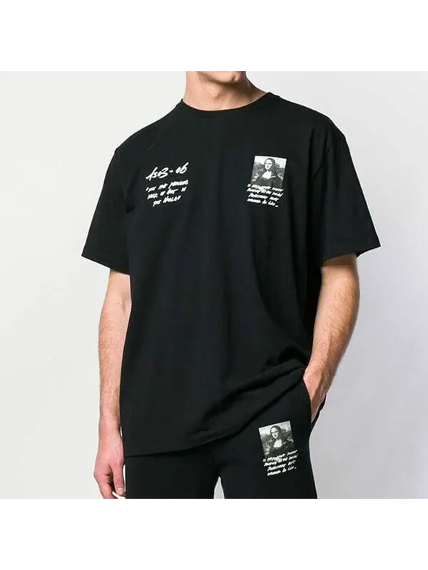 Футболка ss19 mona lisa print short sleeve Off-White — изображение 3 из 4, черный