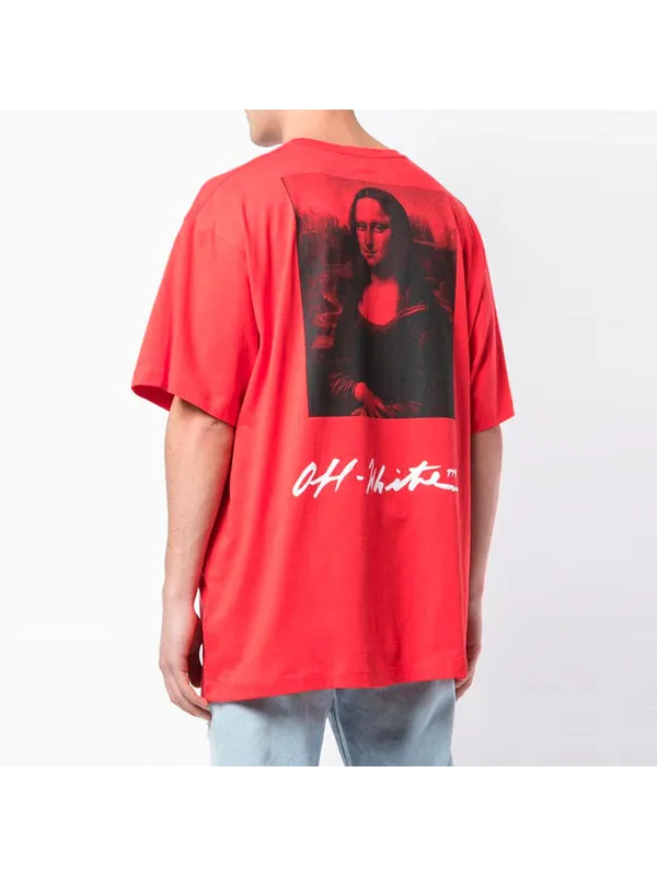 Футболка mona lisa oversized t-shirt 'red' Off-White — изображение 4 из 4, красный