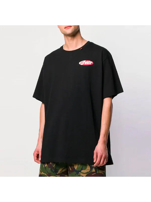 Футболка ss19 red arrow printing short-sleeve tee men black Off-White — изображение 4 из 4, черный