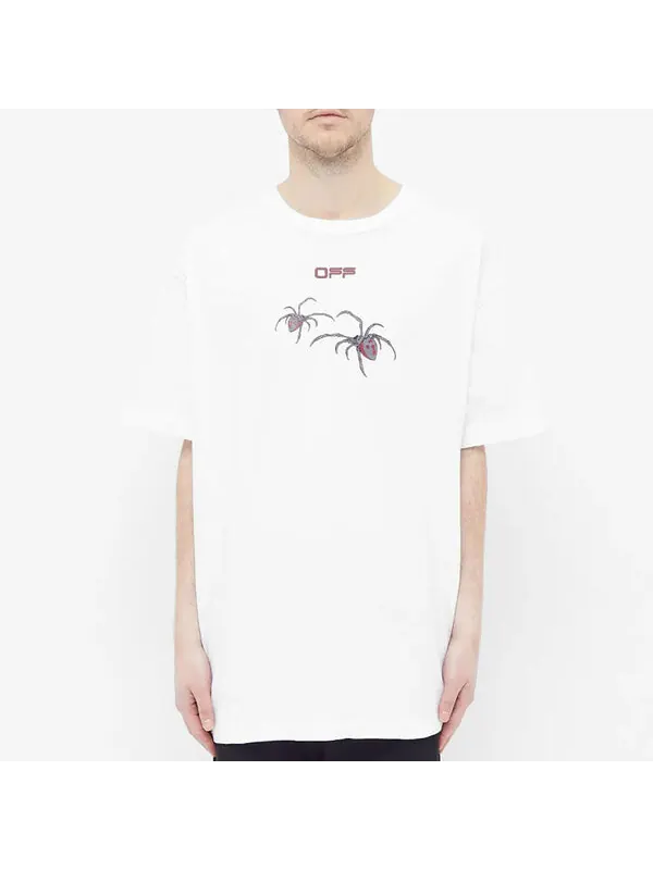 Футболка mens spider arachno arrow print sketch logo loose short sleeve Off-White — изображение 2 из 4, белый красный