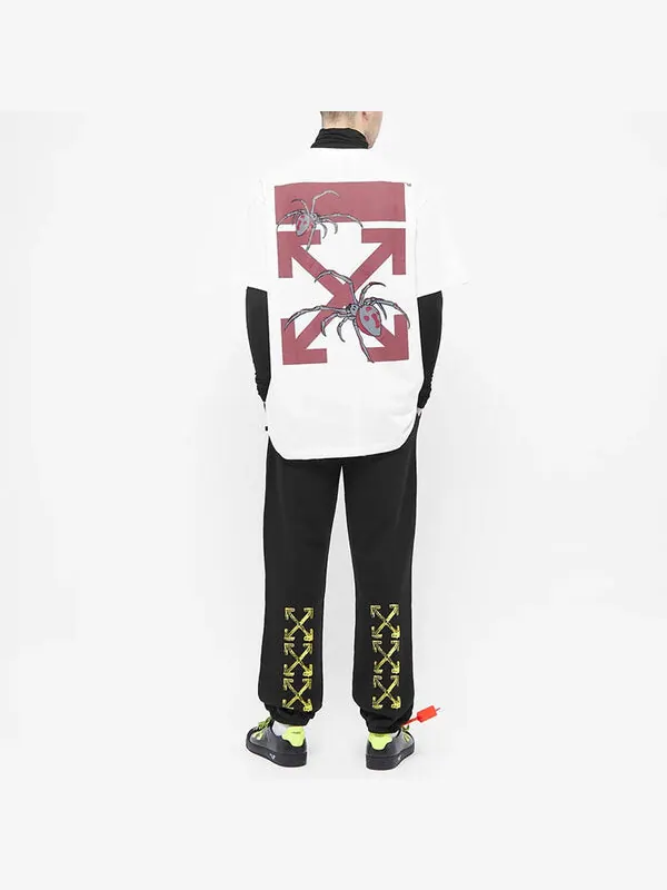 Футболка mens spider arachno arrow print sketch logo loose short sleeve Off-White — изображение 4 из 4, белый красный