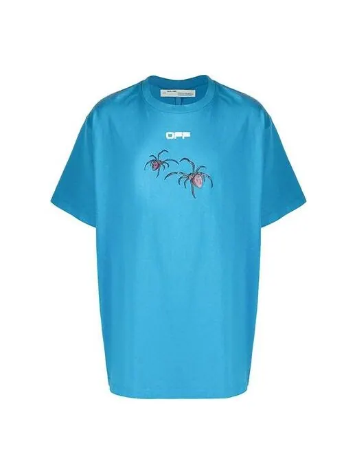 Футболка arachno arrow print printing short sleeve loose fit blue Off-White — изображение 1 из 4, светлый синий