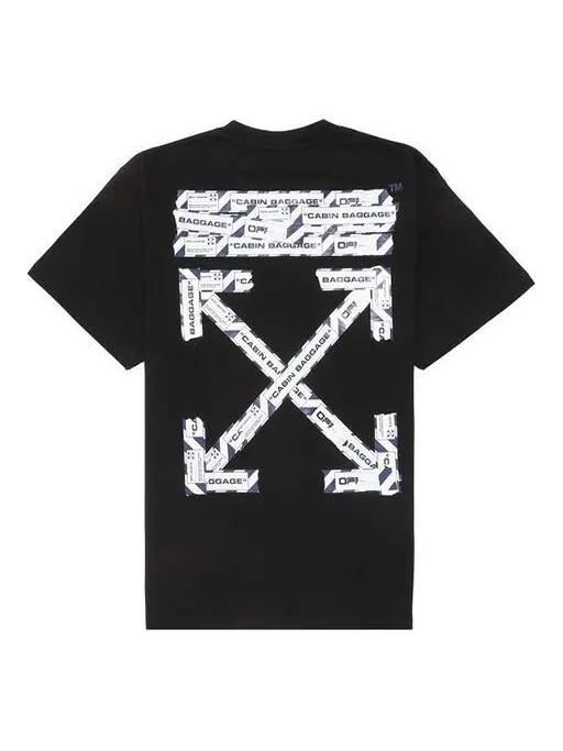 Футболка c/o virgil abloh men's black airport tape over tee Off-White — изображение 1 из 4, черный
