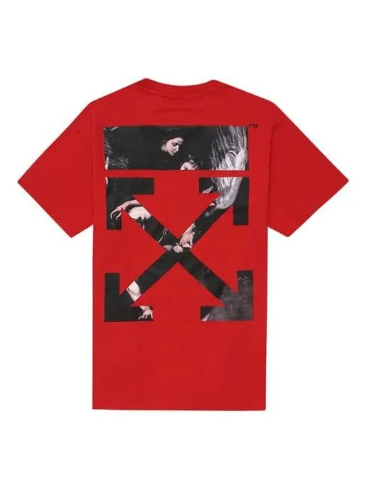 Футболка OFF-WHITE Painting Arrow Printing Short Sleeve Red — изображение 1 из 4, красный