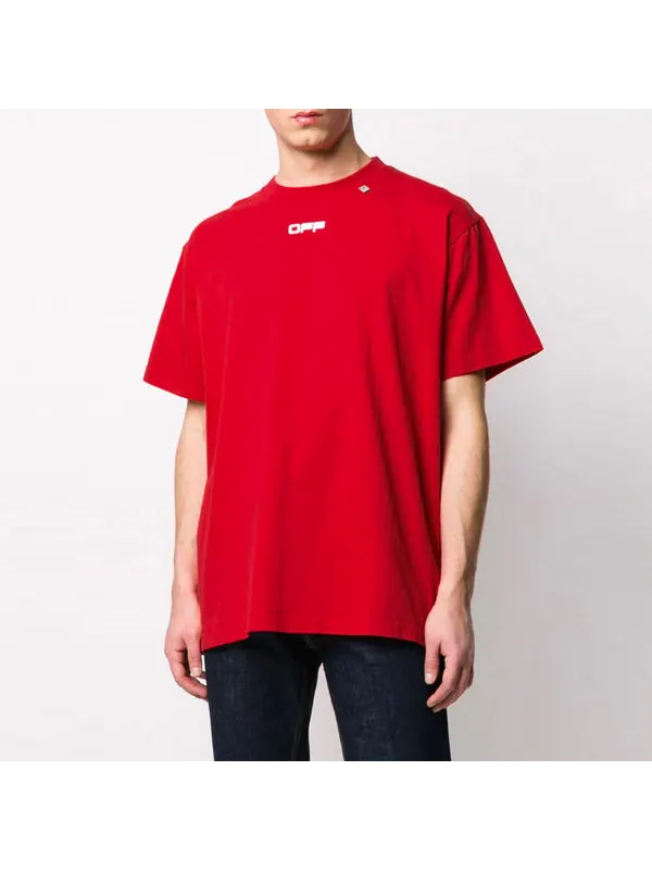 Футболка OFF-WHITE Painting Arrow Printing Short Sleeve Red — изображение 3 из 4, красный