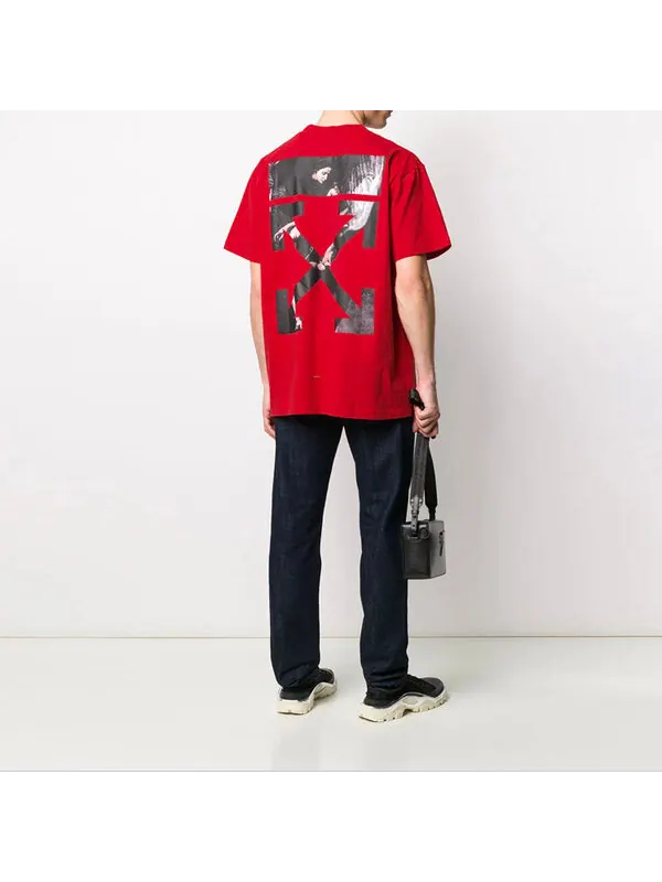 Футболка OFF-WHITE Painting Arrow Printing Short Sleeve Red — изображение 4 из 4, красный