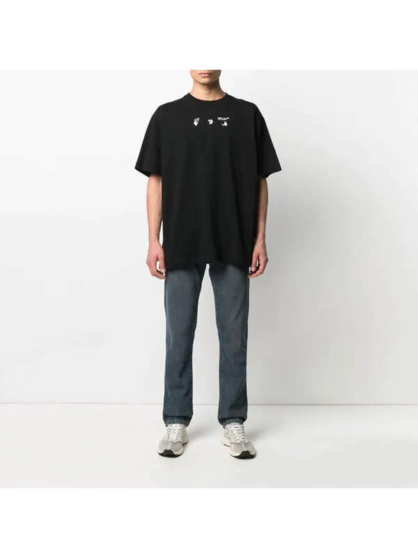 Футболка marker over tee 'black/white' Off-White — изображение 2 из 4, черный