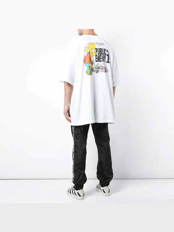 Футболка ss19 bart simpson oversize short sleeve Off-White — изображение 3 из 4, белый