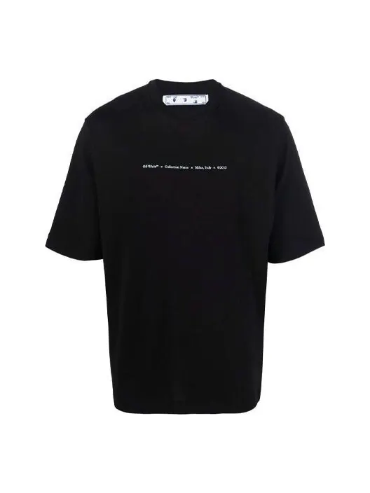 Футболка fw21 logo round neck short sleeve slim fit version black Off-White — изображение 1 из 4, черный