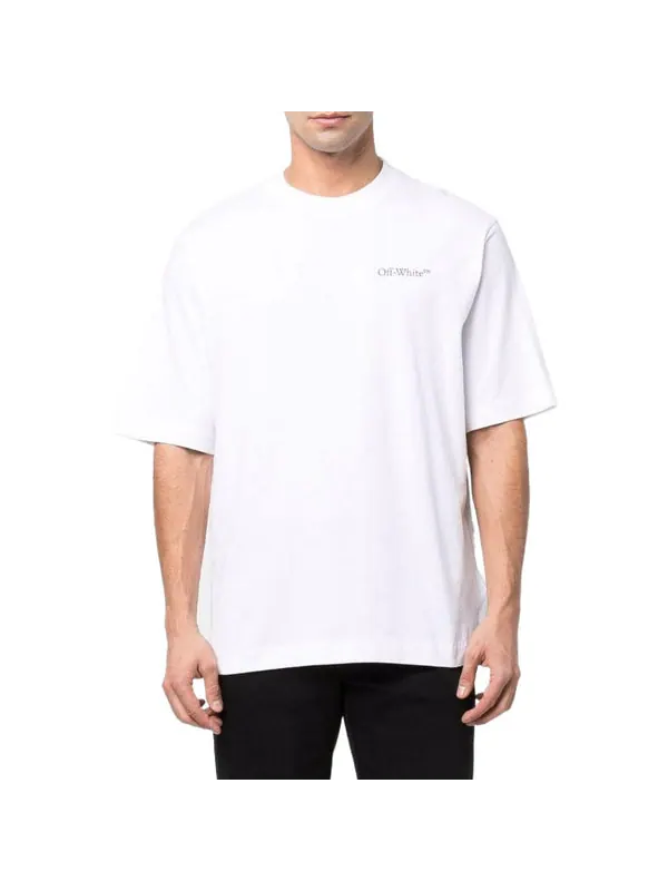 Футболка ss22 printing round neck pullover short sleeve ordinary version white Off-White — изображение 2 из 4, белый/черный