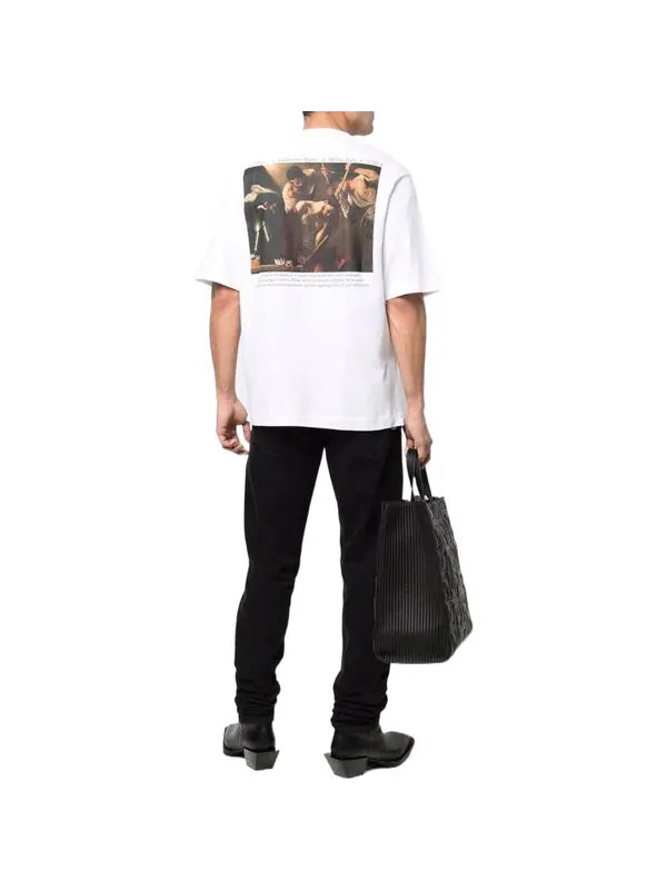 Футболка ss22 printing round neck pullover short sleeve ordinary version white Off-White — изображение 4 из 4, белый/черный
