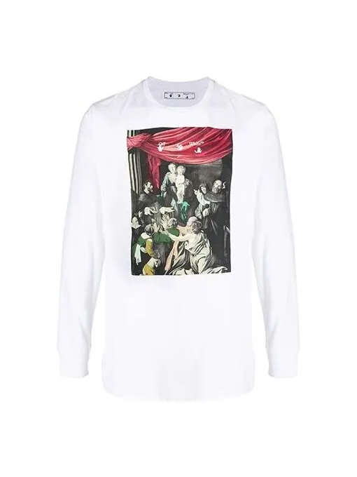 Футболка fw20 caravaggio print long sleeve swea Off-White — изображение 1 из 4, белый