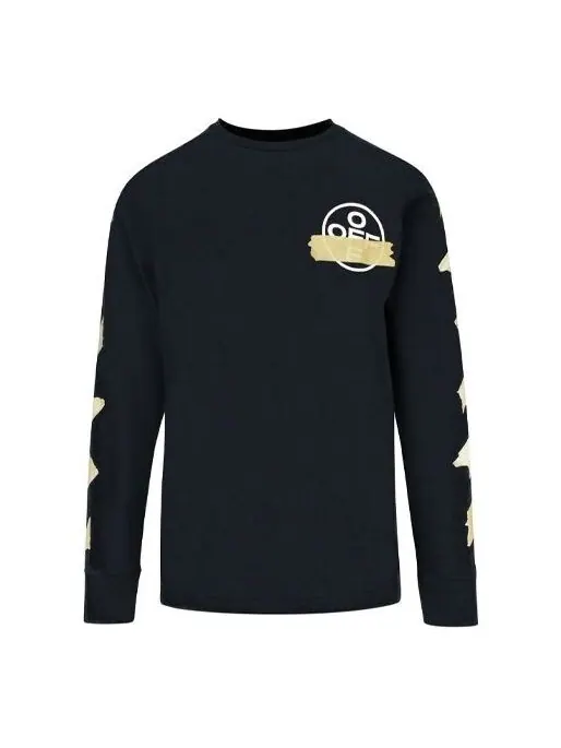 Футболка tape arrows long sleeve t-shirt 'black' Off-White — изображение 1 из 4, черный