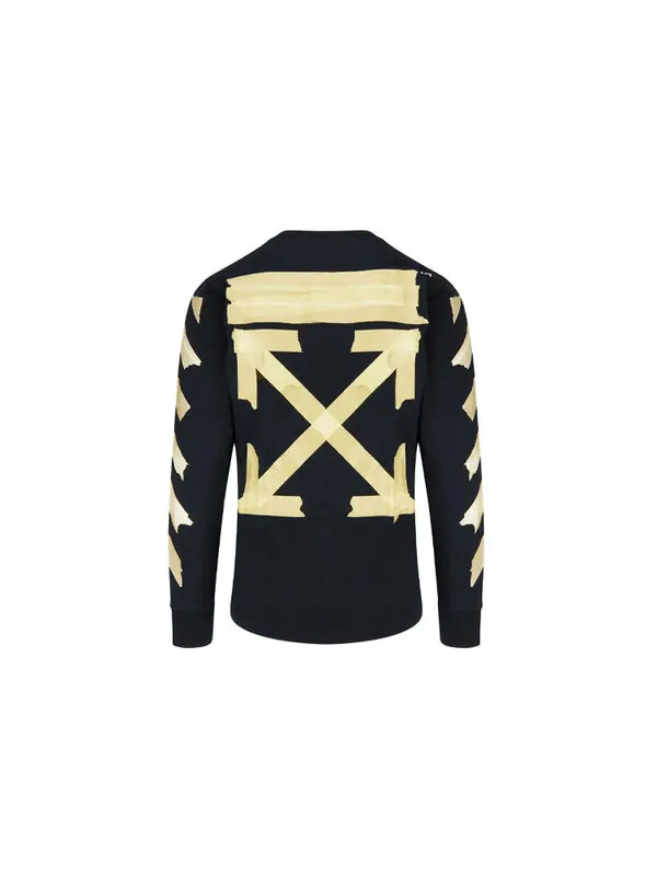 Футболка tape arrows long sleeve t-shirt 'black' Off-White — изображение 2 из 4, черный