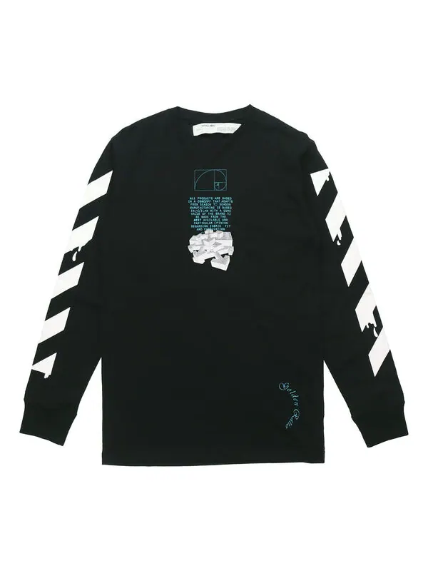 Футболка dripping arrows logo arrow printing long sleeves black Off-White — изображение 1 из 4, черный