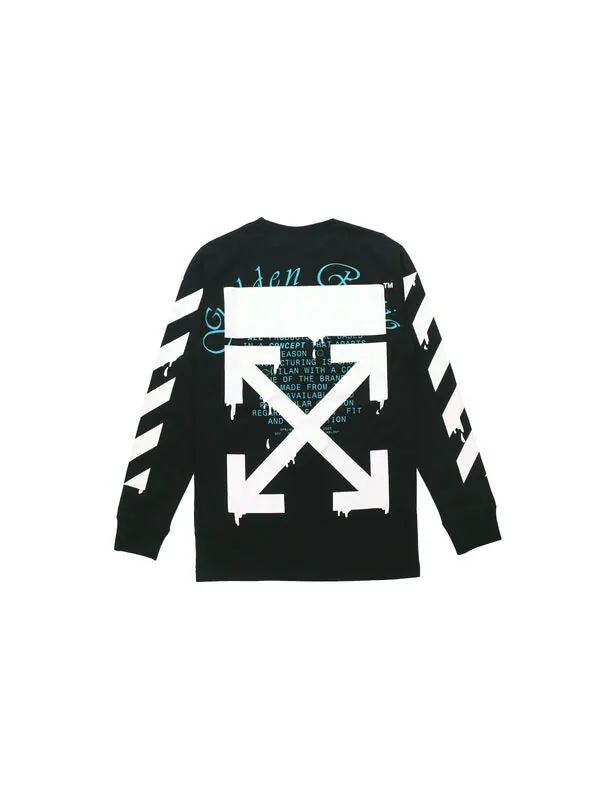 Футболка dripping arrows logo arrow printing long sleeves black Off-White — изображение 2 из 4, черный