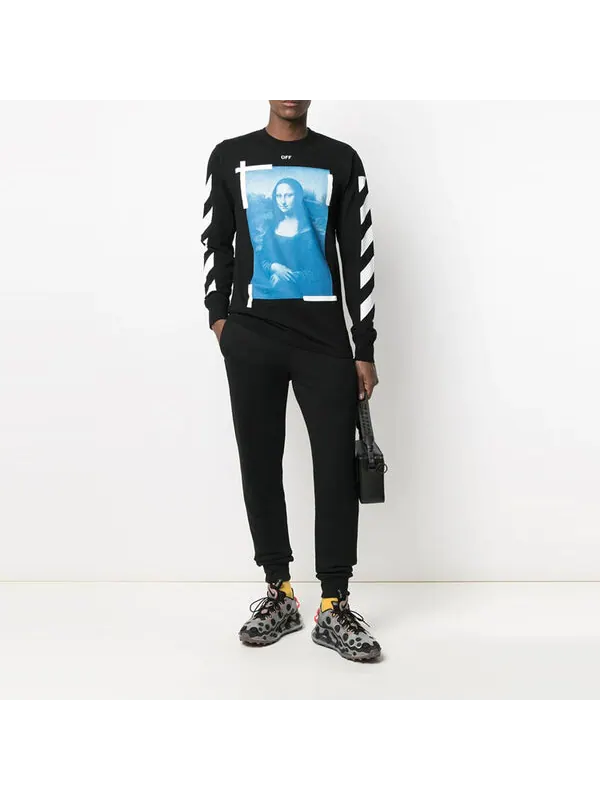 Толстовка Off-White Mona Lisa Long-Sleeve T-Shirt 'Black' — изображение 2 из 4, черный