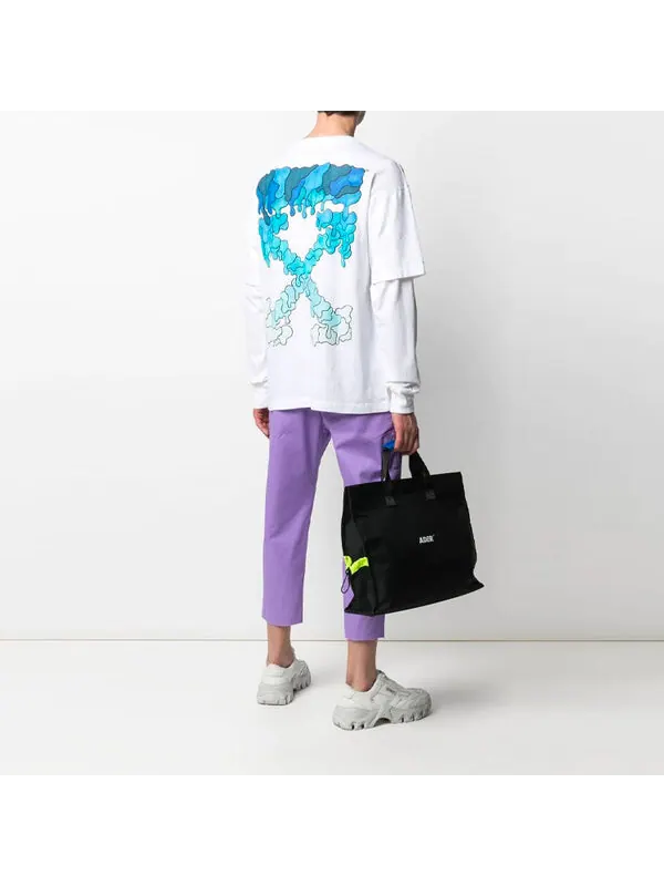 Футболка ss21 logo rear pattern printing round neck long sleeves ordinary version white Off-White — изображение 4 из 4, белый
