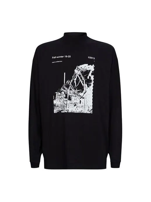 Футболка Off-White Factory Mock Neck T-Shirt 'Black' — изображение 1 из 4, черный