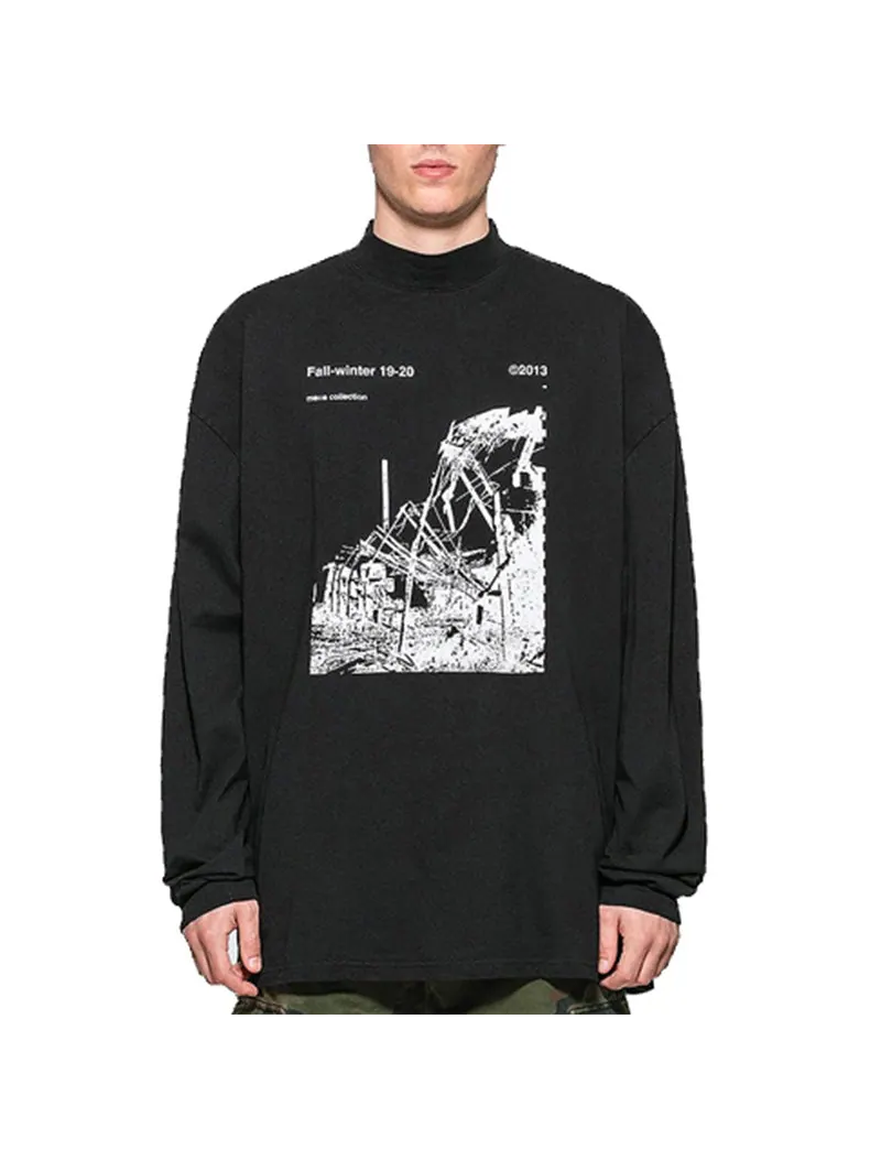 Футболка Off-White Factory Mock Neck T-Shirt 'Black' — изображение 2 из 4, черный