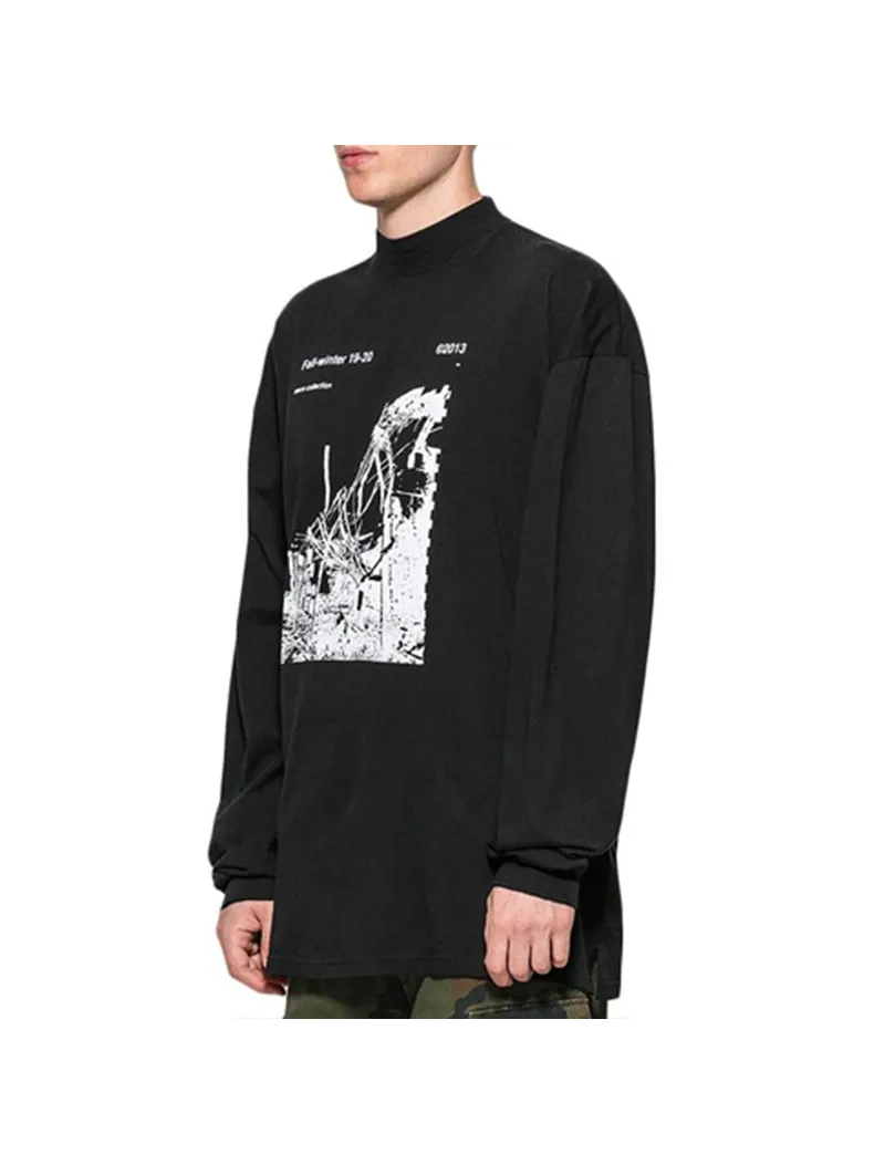 Футболка Off-White Factory Mock Neck T-Shirt 'Black' — изображение 3 из 4, черный