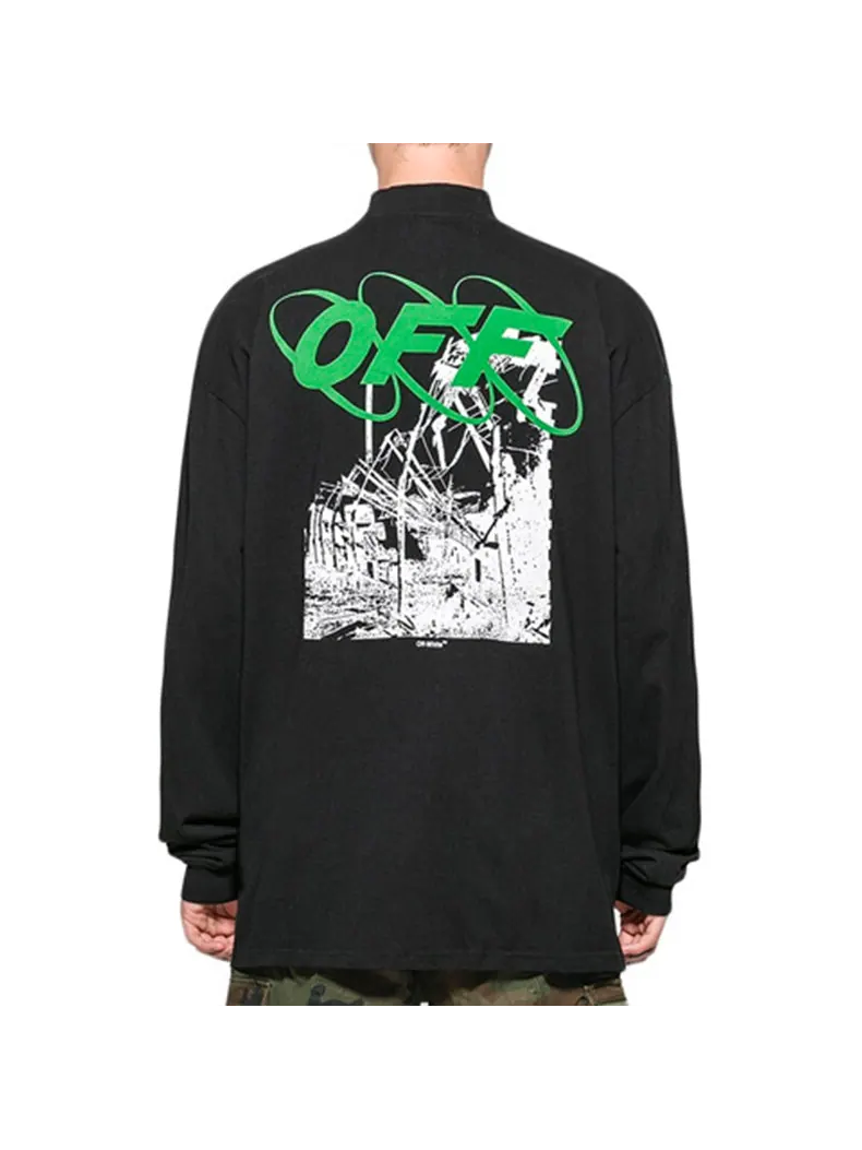 Футболка Off-White Factory Mock Neck T-Shirt 'Black' — изображение 4 из 4, черный