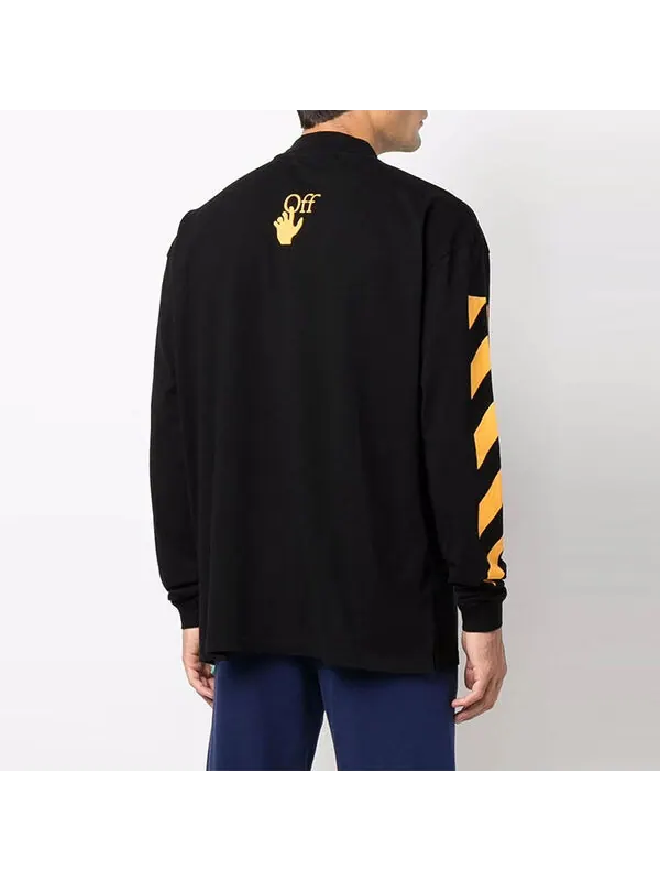 Толстовка men's caravaggio painting pattern stripe long sleeves loose fit black Off-White — изображение 3 из 4, черный