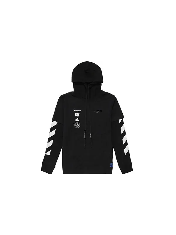Толстовка c/o virgil abloh men's black diag mariana hooded tee Off-White — изображение 2 из 4, черный