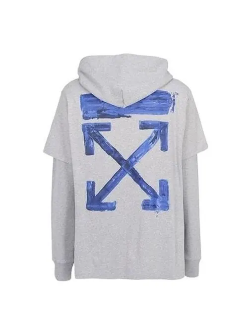 Толстовка back arrow printing drawstring gray Off-White — изображение 1 из 4, серый