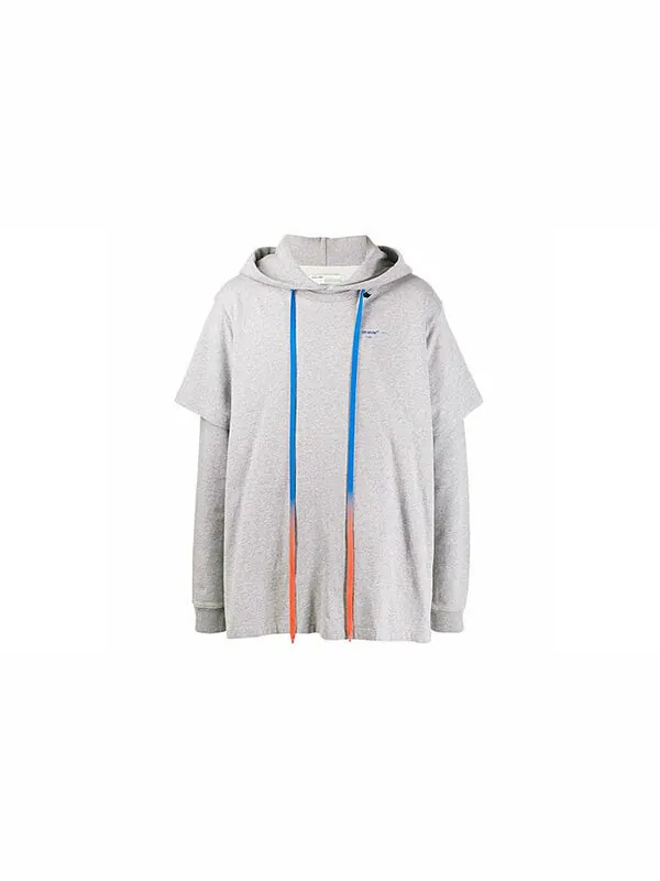 Толстовка back arrow printing drawstring gray Off-White — изображение 2 из 4, серый