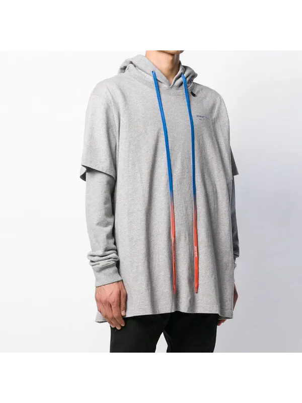 Толстовка back arrow printing drawstring gray Off-White — изображение 3 из 4, серый