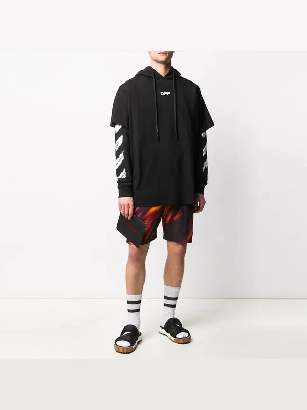 Футболка ss20 airport tape mens hoodie long sleeve Off-White — изображение 2 из 4, черный