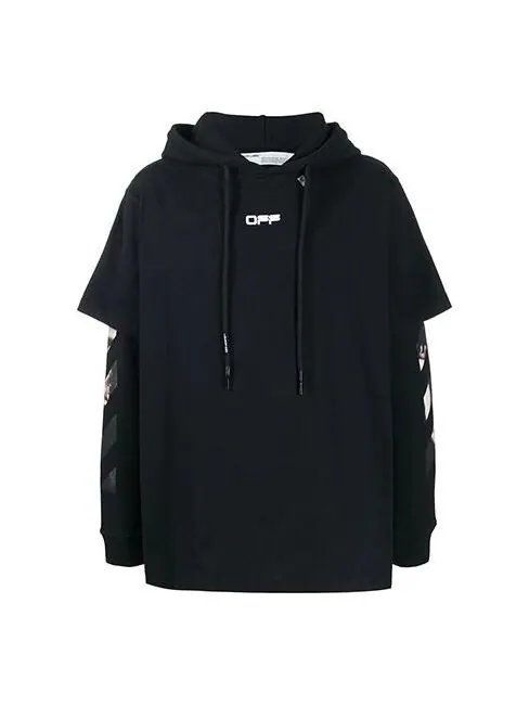 Толстовка ss20 back caravaggio arrows print double-layer Off-White — изображение 1 из 4, черный