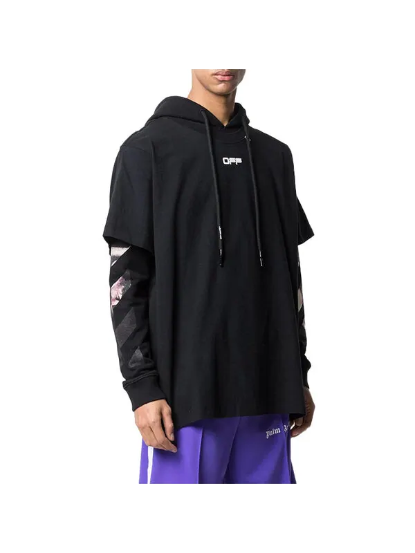 Толстовка ss20 back caravaggio arrows print double-layer Off-White — изображение 2 из 4, черный