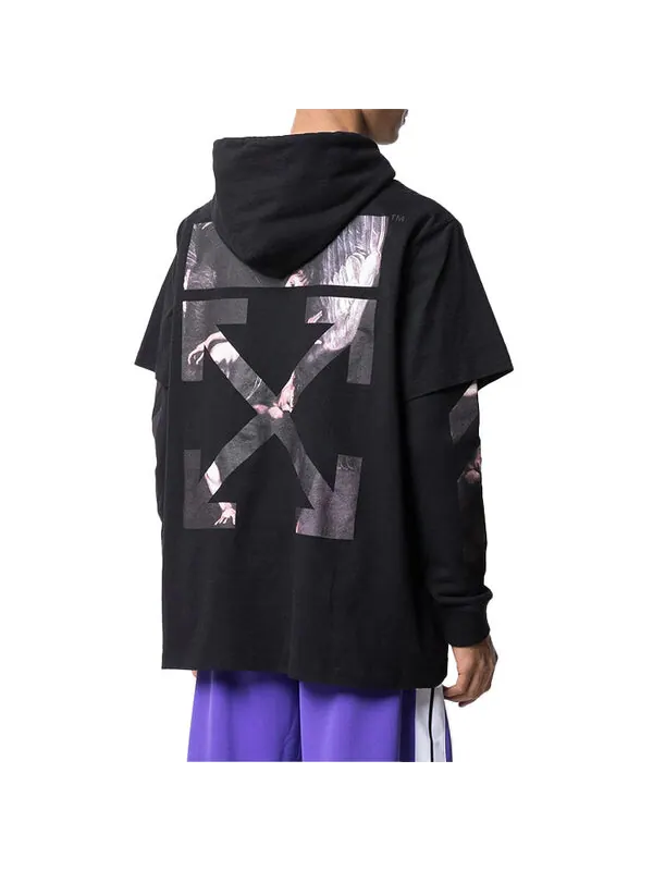Толстовка ss20 back caravaggio arrows print double-layer Off-White — изображение 4 из 4, черный