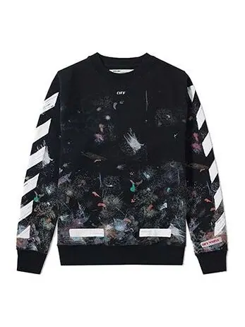 Толстовка galaxy brushed print sweatshirt 'black' Off-White — изображение 1 из 4, черный/мульти