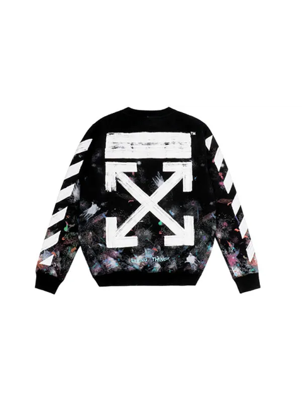 Толстовка galaxy brushed print sweatshirt 'black' Off-White — изображение 2 из 4, черный/мульти