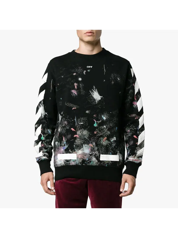 Толстовка galaxy brushed print sweatshirt 'black' Off-White — изображение 3 из 4, черный/мульти