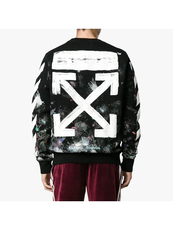 Толстовка galaxy brushed print sweatshirt 'black' Off-White — изображение 4 из 4, черный/мульти