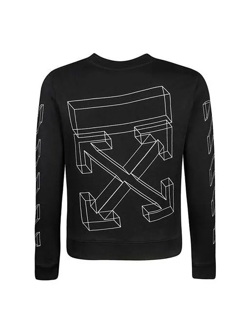 Толстовка c o virgil abloh 3d diag lines sweater 'black white' Off-White — изображение 1 из 4, черный/белый