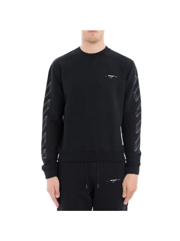 Толстовка c o virgil abloh 3d diag lines sweater 'black white' Off-White — изображение 3 из 4, черный/белый