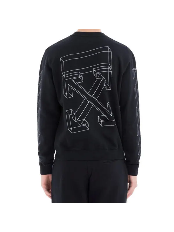 Толстовка c o virgil abloh 3d diag lines sweater 'black white' Off-White — изображение 4 из 4, черный/белый