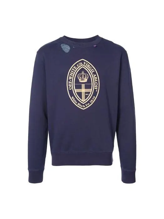 Толстовка printing casual solid color version dark blue Off-White — изображение 1 из 4, синий