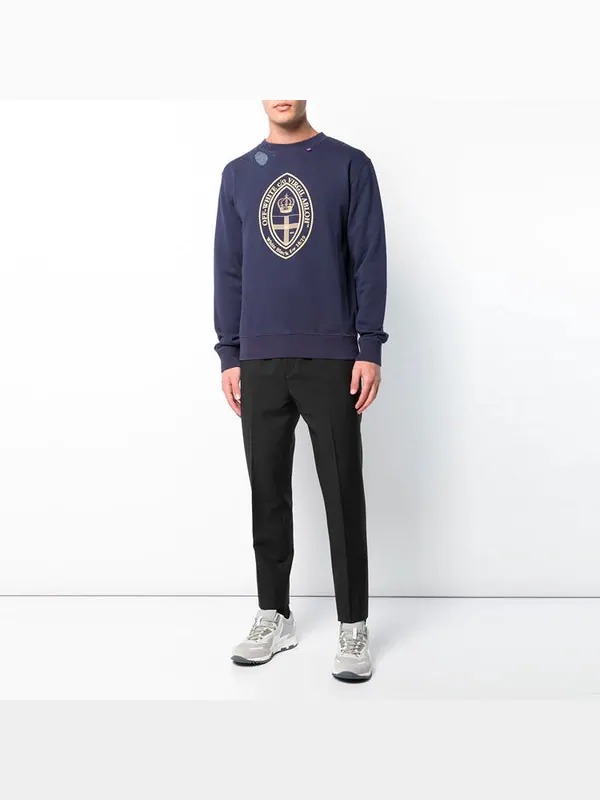 Толстовка printing casual solid color version dark blue Off-White — изображение 2 из 4, синий